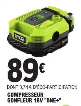 E.Leclerc COMPRESSEUR GONFLEUR 18V ONE+ offre