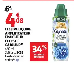 Auchan Lessive liquide amplificateur fraicheur celeste cajoline offre