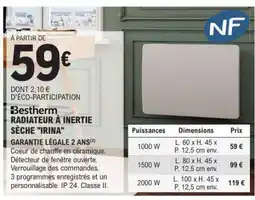 E.Leclerc Bestherm Radiateur à Inertie Sèche 'Irina' offre
