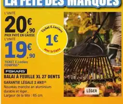 E.Leclerc FISKARS BALAI À FEUILLE XL 27 DENTS offre
