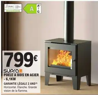 E.Leclerc SUPRA Poêle à bois en acier offre
