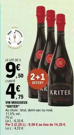 E.Leclerc Vin Mousseux Kriter offre