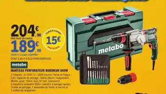 E.Leclerc Metabo Marteau Perforateur Burineur 800W offre