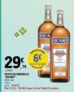 E.Leclerc Pastis de Marseille 'Ricard' offre
