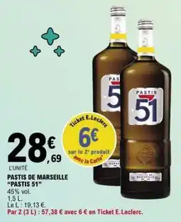 E.Leclerc Pastis de Marseille PASTIS 51 offre