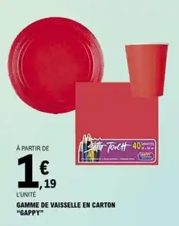 E.Leclerc GAMME DE VAISSELLE EN CARTON “GAPPY” offre