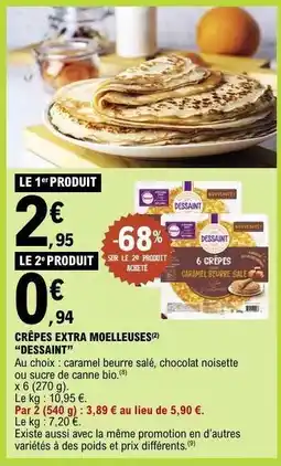 E.Leclerc CRÊPES EXTRA MOELLEUSES DESSAINT offre