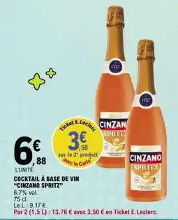 E.Leclerc COCKTAIL À BASE DE VIN “CINZANO SPRITZ” offre