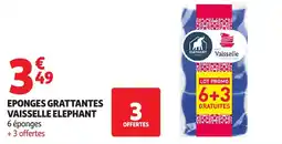 Auchan Eponges grattantes vaisselle elephant offre
