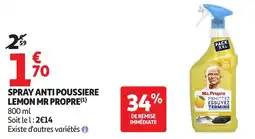 Auchan Spray anti poussiere lemon mr propre offre