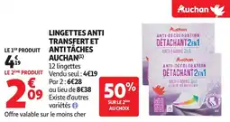 Auchan Lingettes anti transfert et anti tâches auchan offre