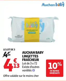 Auchan Auchan baby lingettes fraîcheur offre