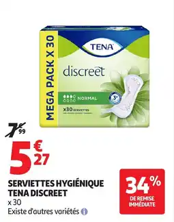 Auchan Serviettes hygiénique tena discreet offre