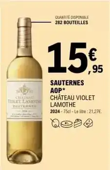 E.Leclerc Château - sauternes aop offre