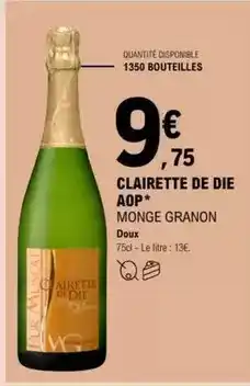 E.Leclerc Monge granon - clairette de die aop offre