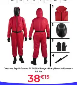 Cdiscount Costume squid game offre