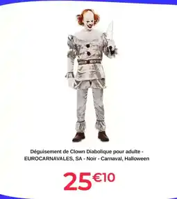 Cdiscount Deguisement de clown diabolique pour adulte eurocarnavales offre