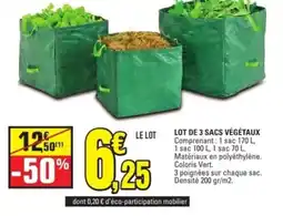 E.Leclerc Lot de 3 sacs végétaux offre