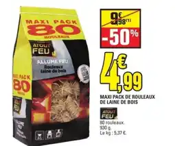E.Leclerc ATOUT FEU Maxi pack de rouleaux de laine de bois offre