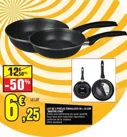 E.Leclerc Lot de 2 poêles émaillées 20 +24 cm “maitre chef" offre