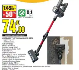 E.Leclerc Aspi balai "flex" rechargeable 300 w offre