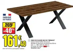 E.Leclerc Table de sejour 180 x 90 "monaco" offre