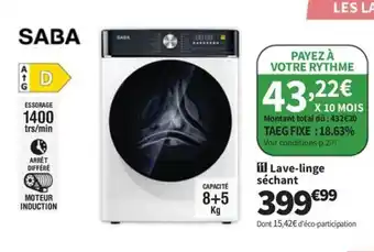 Conforama SABA Lave-linge séchant offre