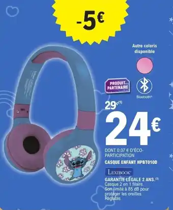 E.Leclerc Casque enfant hpbt010d offre