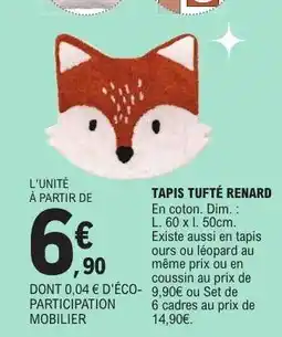 E.Leclerc TAPIS TUFTÉ RENARD offre