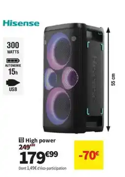 Conforama HISENSE High power offre
