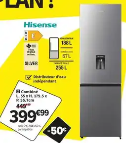 Conforama HISENSE Combiné P. 55.7cm offre