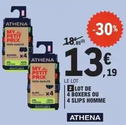 E.Leclerc Lot de 4 boxers ou 4 slips homme offre