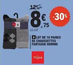 E.Leclerc Lot de 10 paires de chaussettes fantaisie homme offre