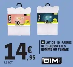 E.Leclerc Lot de 10 paires de chaussettes homme ou femme offre