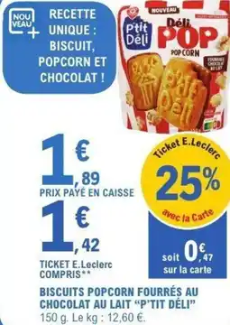 E.Leclerc Biscuits popcorn fourrés au offre