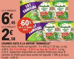 E.Leclerc Légumes cuits à la vapeur bonduelle offre