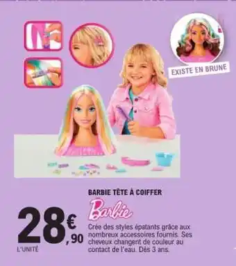 E.Leclerc Barbie tête à coiffer offre