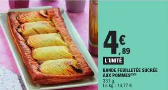 E.Leclerc Bande feuilletée sucrée aux pommes offre