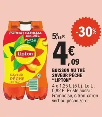 E.Leclerc Boisson au thé saveur pêche lipton offre