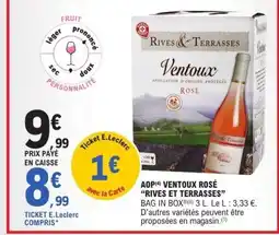 E.Leclerc Aop ventoux rosé rives et terrasses offre