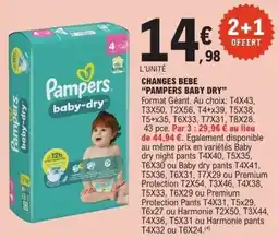 E.Leclerc Changes bebe pampers baby dry offre