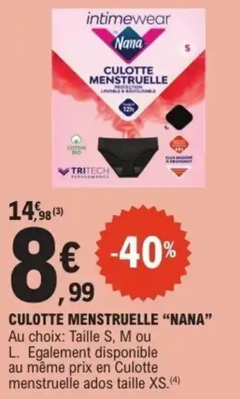 E.Leclerc Culotte menstruelle nana offre