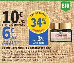 E.Leclerc Creme anti-age la provencale bio offre