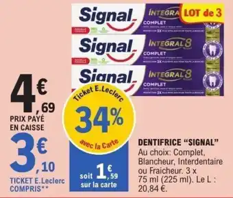 E.Leclerc Dentifrice signal offre