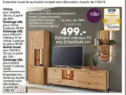 Möbel Martin Ensemble mural Vieux chêne Bianco partiellement offre