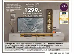 Möbel Martin Ensemble mural Laque crème sahara, granit plaqué offre