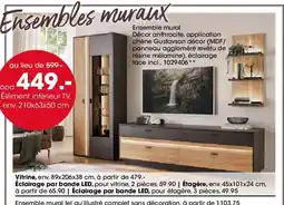 Möbel Martin Ensemble mural Décor anthracite, application chêne Gustavson décor offre