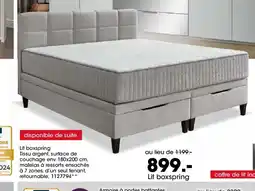 Möbel Martin Lit boxspring Tissu argent, surface de couchage offre