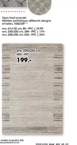 Möbel Martin Tapis tissé Loranda Matière synthétique offre