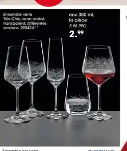 Möbel Martin Ensemble verre Très Chic, verre cristal, transparent offre